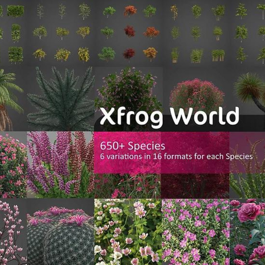 xFrog World - 3D Plants, Trees and Fauna from around the world for 3ds max, sketchup, maya and v-ray